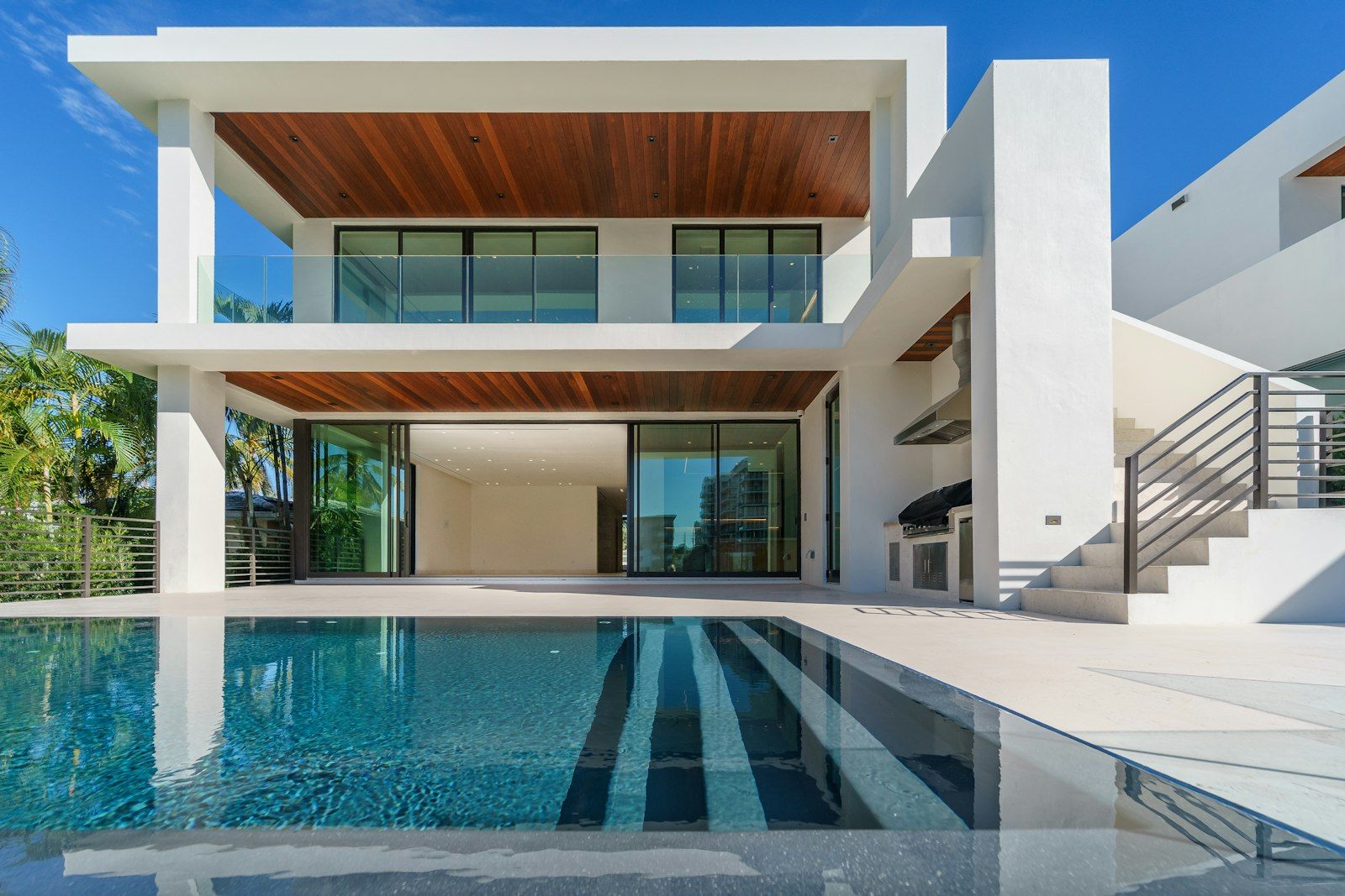 Modern architect-designed house with pool - illustrative stock